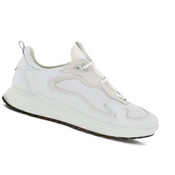 Men's Ecco St.1 Laced Sneakers White | Canada 649FDN